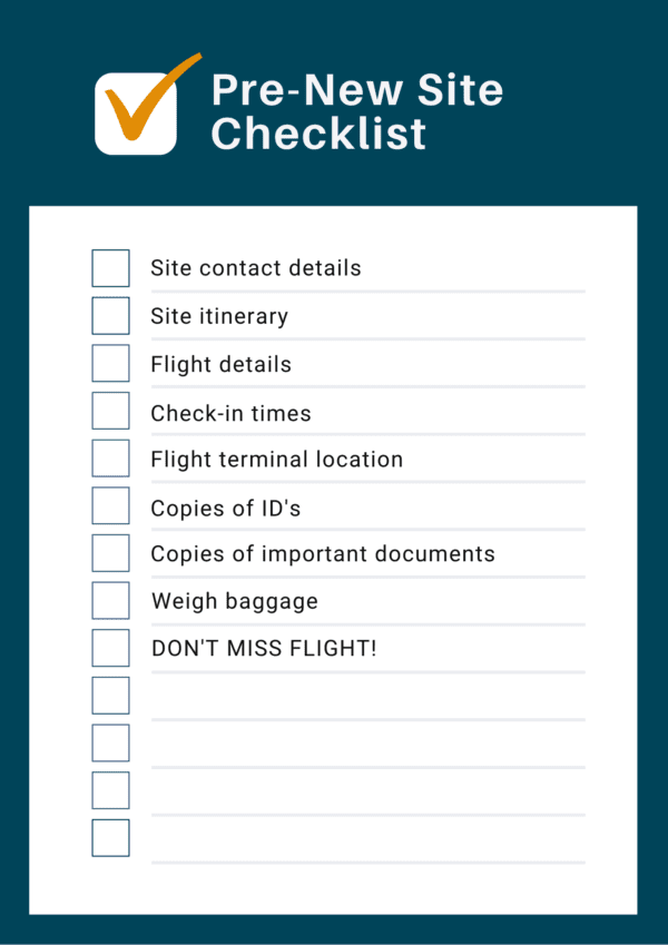 Pre-New Site Checklist